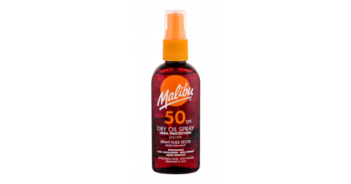 Malibu Dry Oil Spray SPF50 Preparat do opalania ciała dla kobiet 100 ml Perfumeria
