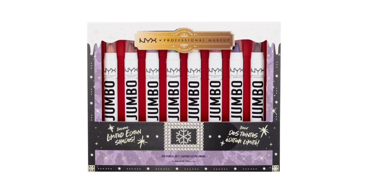 NYX Professional Makeup Mrs. Claus Jumbo Eye Pencil Set Zestaw kredka do oczu 8 x 5g Uszkodzone