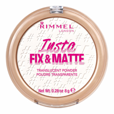 Rimmel London Insta Fix &amp; Matte Puder dla kobiet 8 g Odcień 001 Translucent