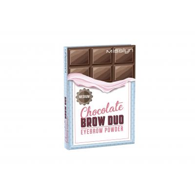 Misslyn Chocolate Brow Duo Zestawy i palety do brwi dla kobiet 5 g Odcień 4 Medium Chocolate