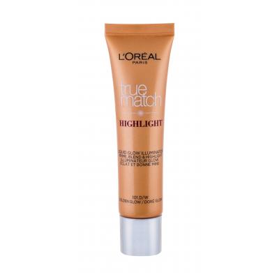 L'Oréal Paris True Match Highlight Liquid Glow Rozświetlacz dla kobiet 30 ml Odcień 101.D/W Golden Glow