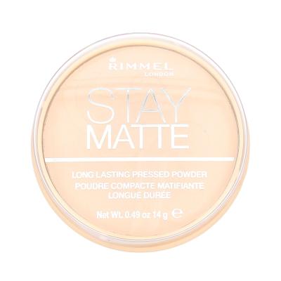 Rimmel London Stay Matte Puder dla kobiet 14 g Odcień 001 Transparent