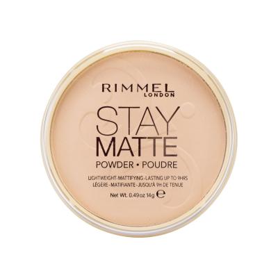 Rimmel London Stay Matte Puder dla kobiet 14 g Odcień 005 Silky Beige
