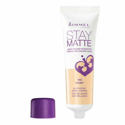 Rimmel London Stay Matte Liquid Mousse Foundation Podkład dla kobiet 30 ml Odcień 100 Ivory