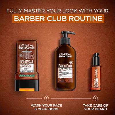 L&#039;Oréal Paris Men Expert Barber Club Beard, Face &amp; Hair Wash Szampon do zarostu dla mężczyzn 200 ml