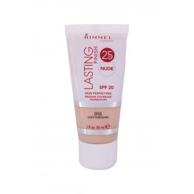 Rimmel London Lasting Finish 25hr Nude SPF20 Podkład dla kobiet 30 ml Odcień 010 Light Porcelain