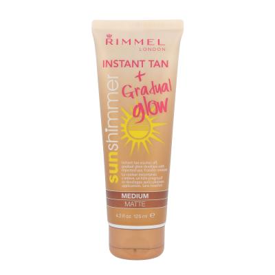 Rimmel London Sun Shimmer Instant Tan Gradual Glow Matte Samoopalacz dla kobiet 125 ml Odcień Medium Matte