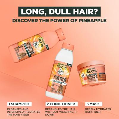 Garnier Fructis Hair Food Pineapple Glowing Lengths Shampoo Szampon do włosów dla kobiet 350 ml