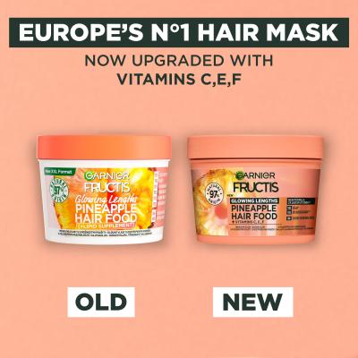 Garnier Fructis Hair Food Pineapple Glowing Lengths Mask Maska do włosów dla kobiet 400 ml
