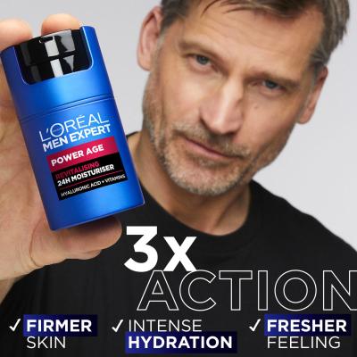 L&#039;Oréal Paris Men Expert Power Age 24H Moisturiser Krem do twarzy na dzień dla mężczyzn 50 ml