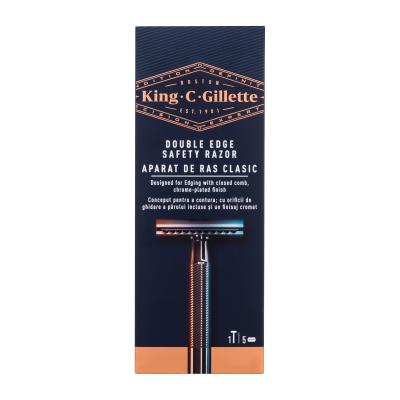 Gillette King C. Double Edge Safety Razor Maszynka do golenia dla mężczyzn Zestaw