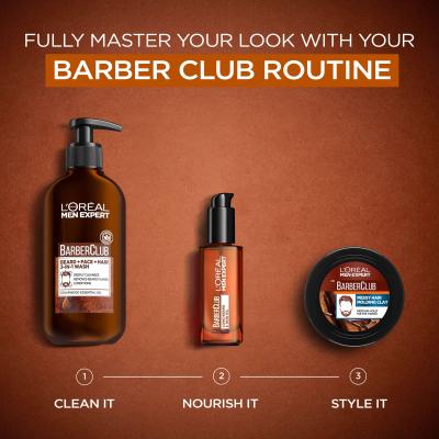 L&#039;Oréal Paris Men Expert Barber Club Messy Hair Molding Clay Krem do włosów dla mężczyzn 75 ml