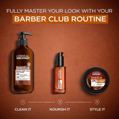 L&#039;Oréal Paris Men Expert Barber Club Slick Fixing Pomade Żel do włosów dla mężczyzn 75 ml