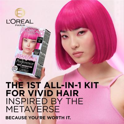 L&#039;Oréal Paris Préférence Meta Vivids Farba do włosów dla kobiet 75 ml Odcień 7.222 Meta Pink