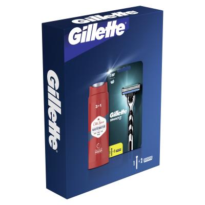Gillette Mach3 Zestaw maszynka do golenia 1 sztuka + wymienna głowica 1 sztuka + żel pod prysznic i szampon Old Spice Whitewater 3in1 250 ml