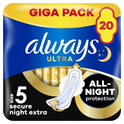 Always Ultra Secure Night Extra Podpaska dla kobiet Zestaw