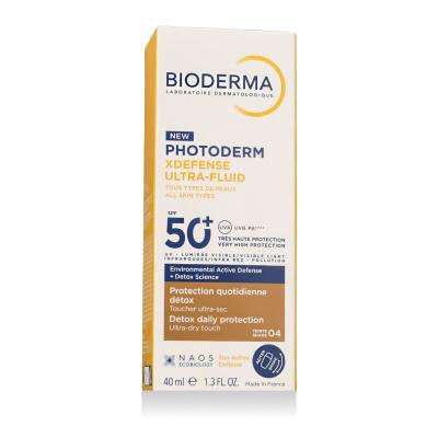 BIODERMA Photoderm Xdefense Ultra-Fluid SPF50+ Preparat do opalania twarzy dla kobiet 40 ml Odcień Shade 04