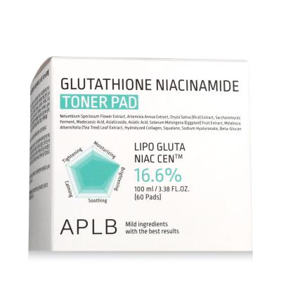 APLB Glutathione Niacinamide Toner Pad Wody i spreje do twarzy 60 szt