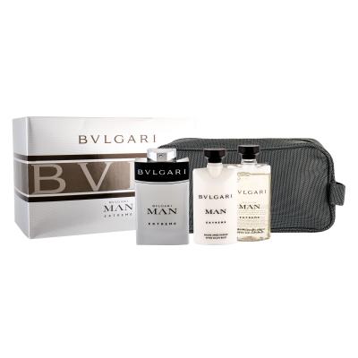 Bvlgari Bvlgari Man Extreme Zestaw Edt 100ml + 75ml Balsam po goleniu + 75ml Żel pod prysznic + Kosmetyczka