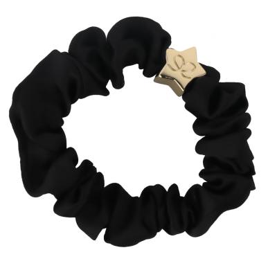 By Eloise London Silk Scrunchie Gold Star Gumka do włosów dla kobiet 1 szt Odcień Black