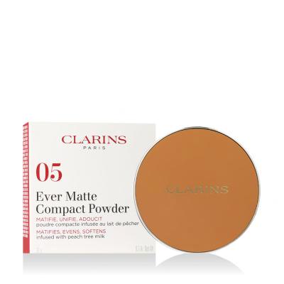 Clarins Ever Matte Compact Powder Puder dla kobiet 10 g Odcień 05 Medium Deep