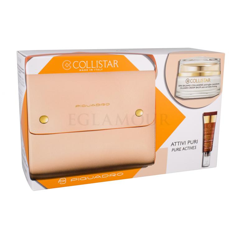 Collistar Pure Actives Collagen Cream Balm Zestaw Krem na dzień 50 ml + Krem pod oczy 7,5ml + Torebka