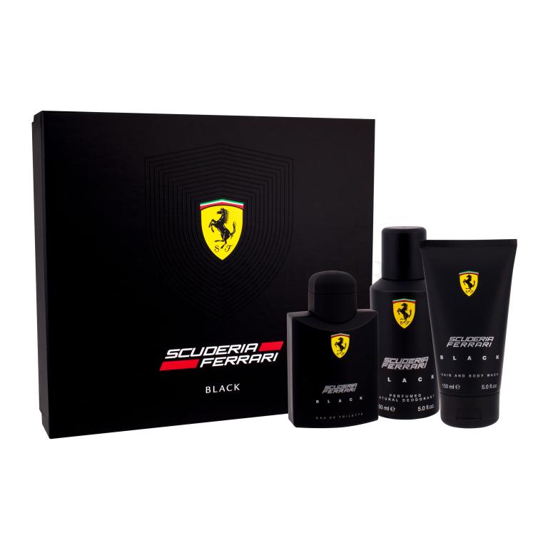 Ferrari Scuderia Ferrari Black Zestaw Edt 125 ml + Żel pod prysznic 150 ml + Deodorant 150 ml