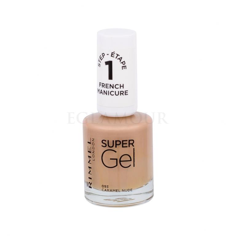 Rimmel London Super Gel French Manicure STEP1 Lakier do paznokci dla kobiet 12 ml Odcień 093 Caramel Nude