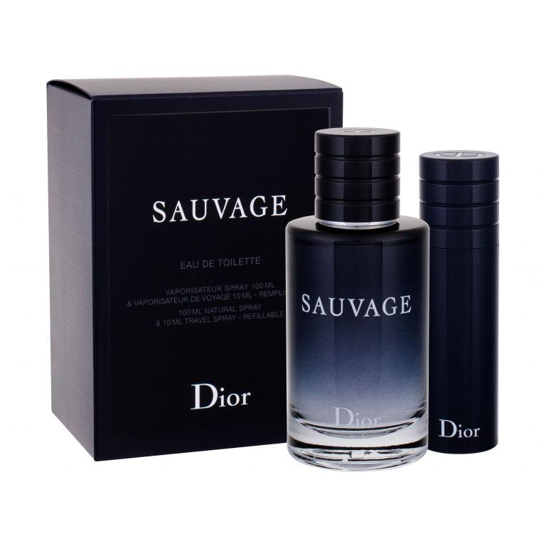 Christian Dior Sauvage Zestaw Edt 100 ml + Edt 10 ml Uszkodzone pudełko