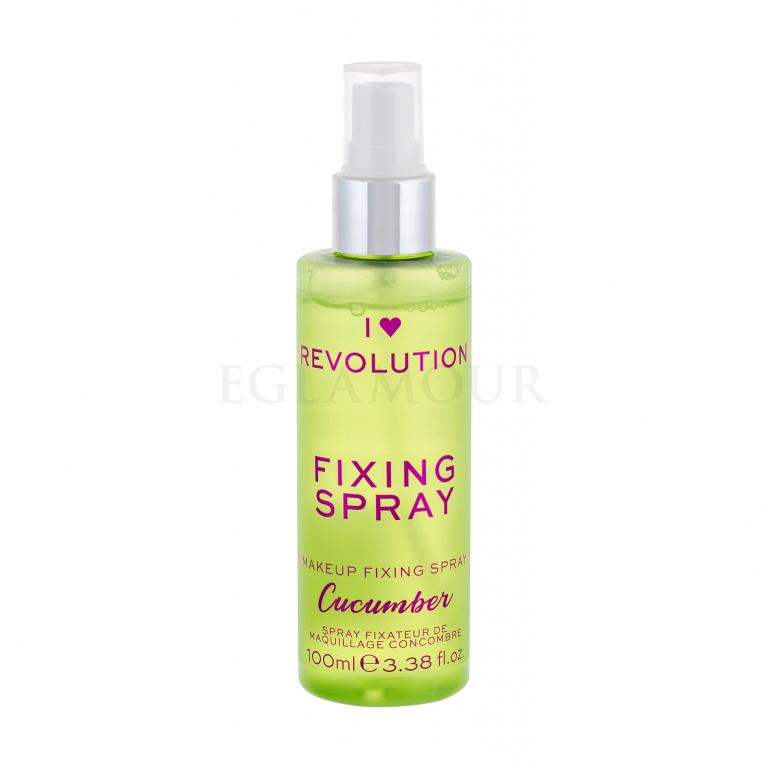 Makeup Revolution London I Heart Revolution Fixing Spray Cucumber Utrwalacz makijażu dla kobiet 100 ml
