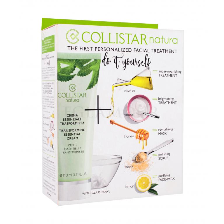 Collistar Natura Transforming Essential Cream Zestaw dla kobiet Nawilżający krem do twarzy 110 ml + Miseczka 1 szt + Szpatułka 1 szt