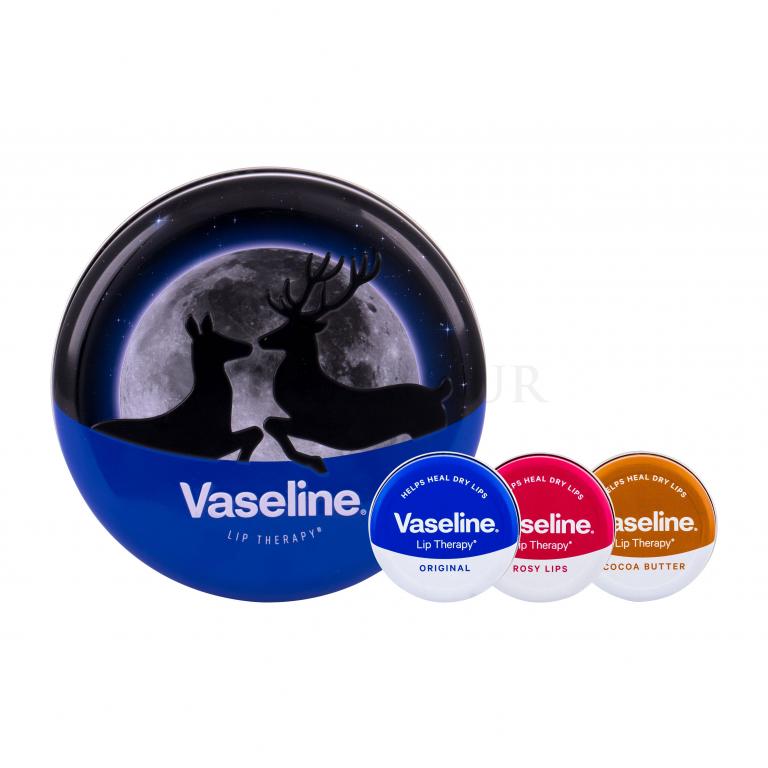 Vaseline Lip Therapy Zestaw Balsam do ust 20 g + Balsam do ust 20 gRosy Lips + Balsam do ust 20 Original + Metalowy słoiczek