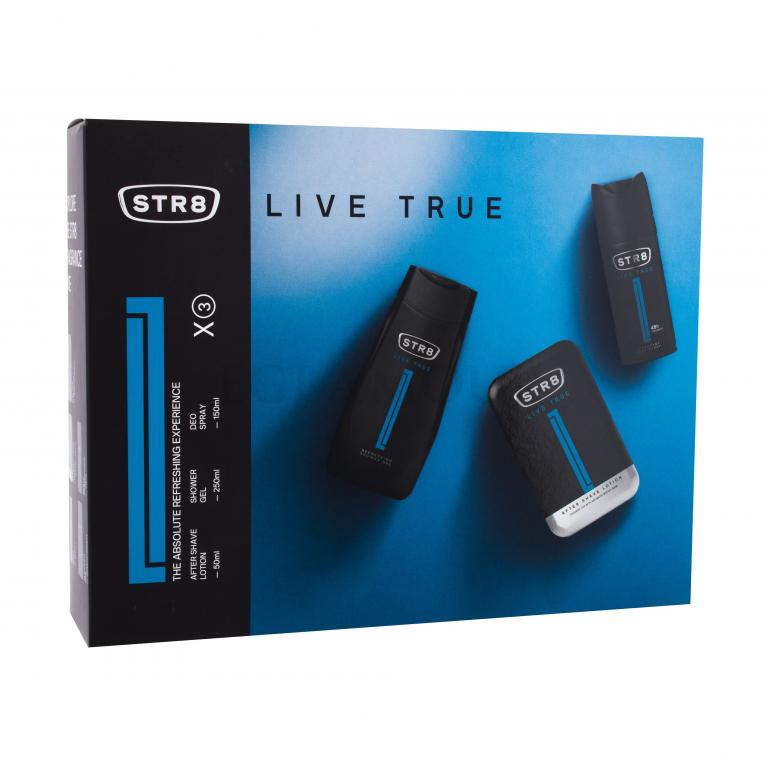STR8 Live True Zestaw Woda po goleniu 50 ml + Dezodorant 150 ml + Żel pod prysznic 250 ml