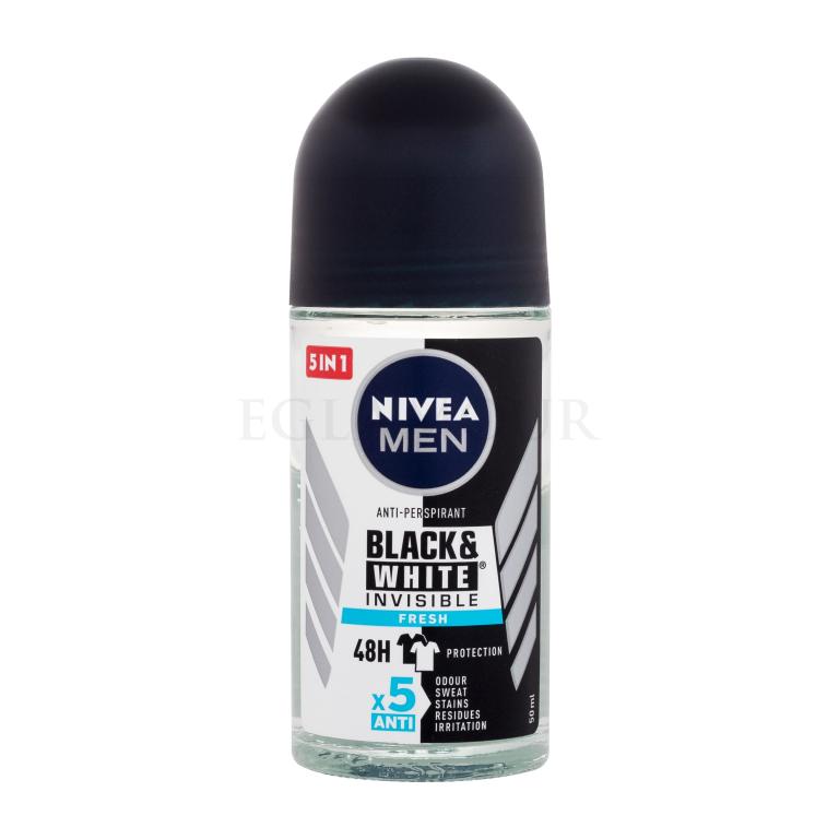 Nivea Men Invisible For Black &amp; White Fresh 48h Antyperspirant dla mężczyzn 50 ml