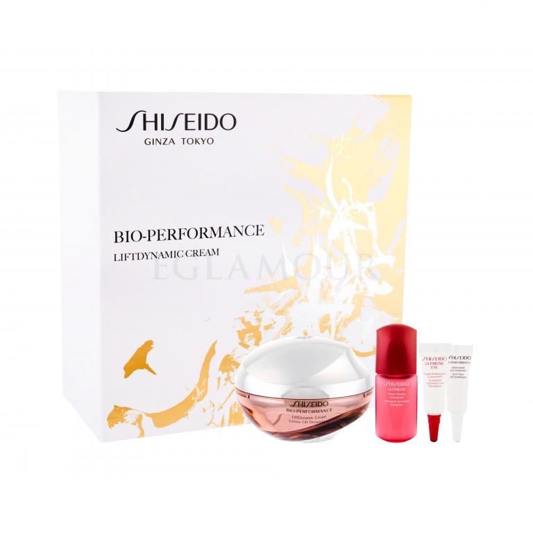Shiseido Bio-Performance LiftDynamic Cream Zestaw Krem na dzień 50 ml + Serum do twarzy Ultimune 10 ml + Krem pod oczy Ultimune 3 ml + Krem pod oczy Bio-Performance 3 ml