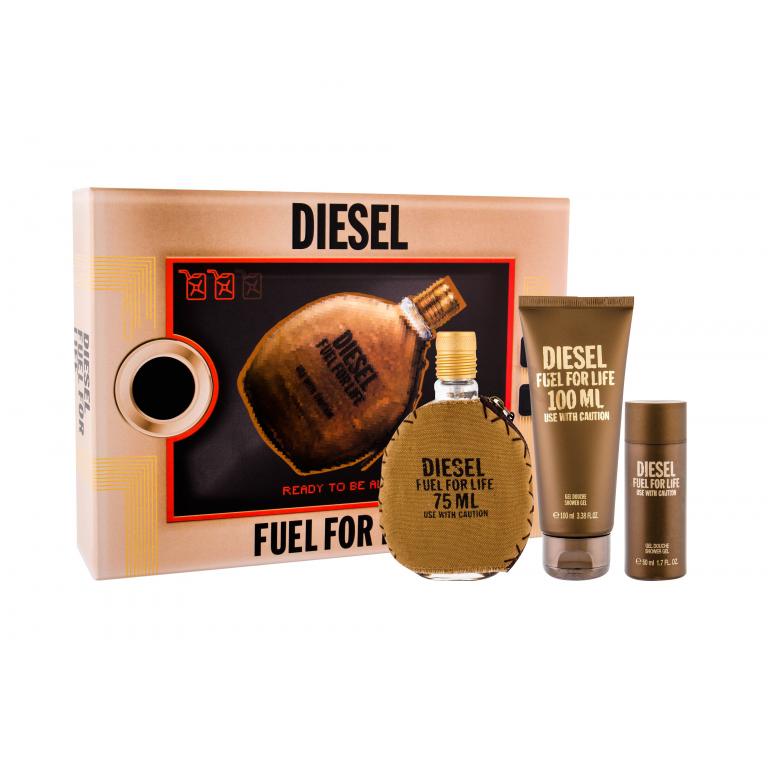 Diesel Fuel For Life Homme Zestaw Edt 75 ml + Żel pod prysznic 100 ml + Żel pod prysznic 50 ml