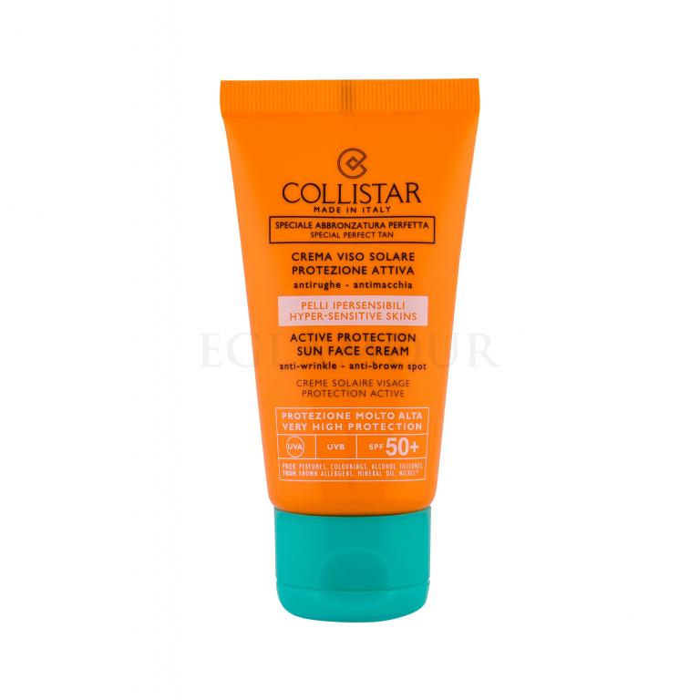 Collistar Special Perfect Tan Active Protection Sun Face SPF50+ Preparat do opalania twarzy dla kobiet 50 ml
