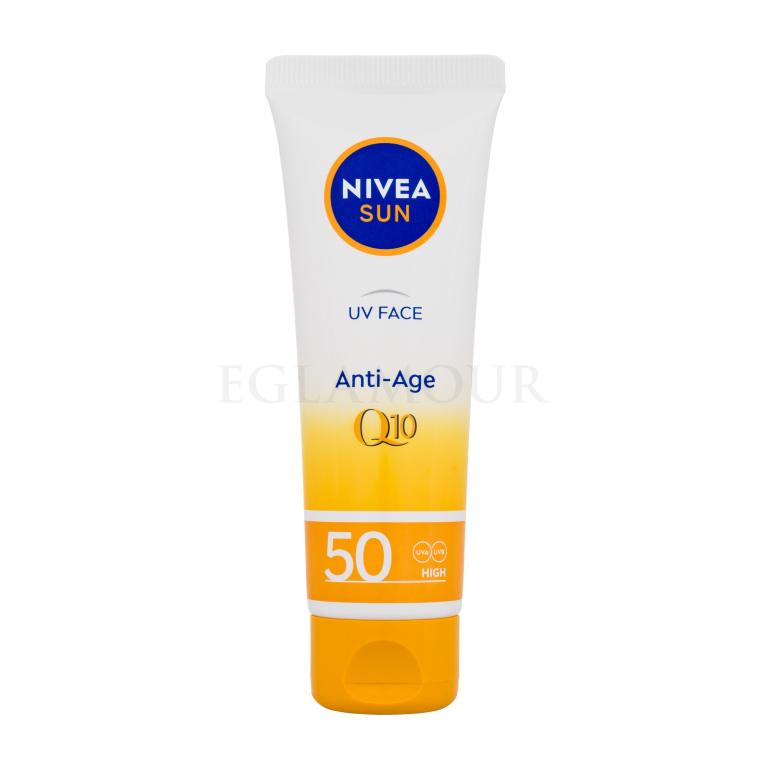 Nivea Sun UV Face Q10 Anti-Age SPF50 Preparat do opalania twarzy dla kobiet 50 ml