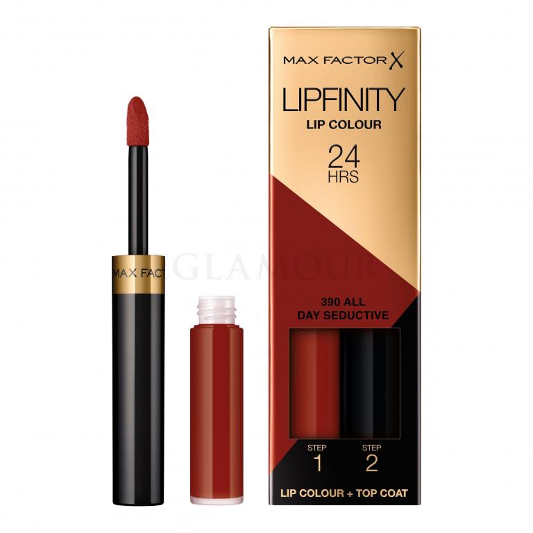 Max Factor Lipfinity 24HRS Lip Colour Pomadka dla kobiet 4,2 g Odcień 390 All Day Seductive