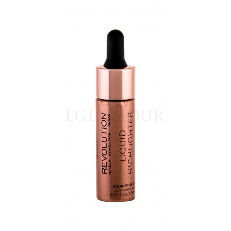 Makeup Revolution London Liquid Highlighter Rozświetlacz dla kobiet 18 ml Odcień Rose Gold