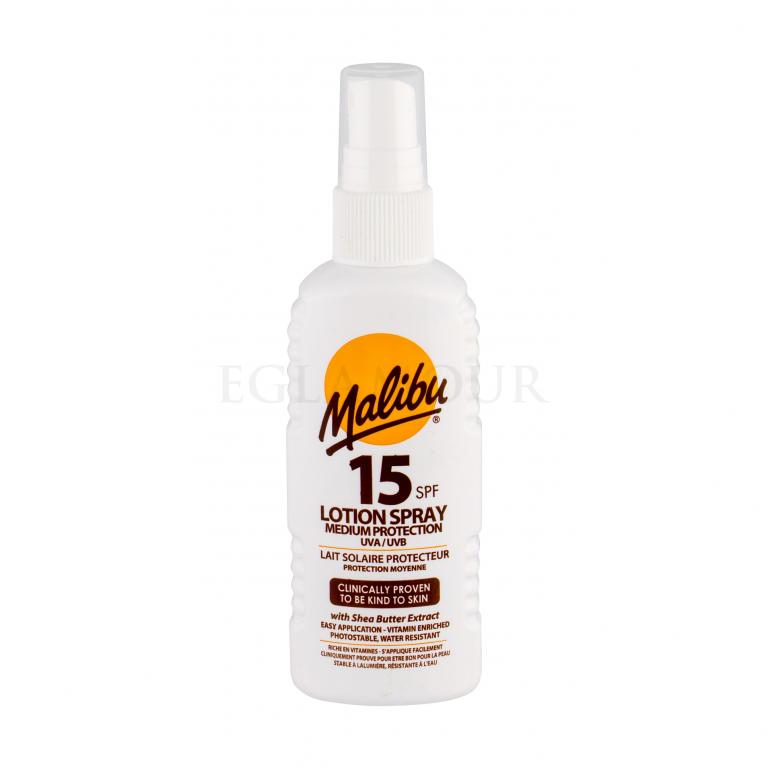 Malibu Lotion Spray SPF15 Preparat do opalania ciała 100 ml