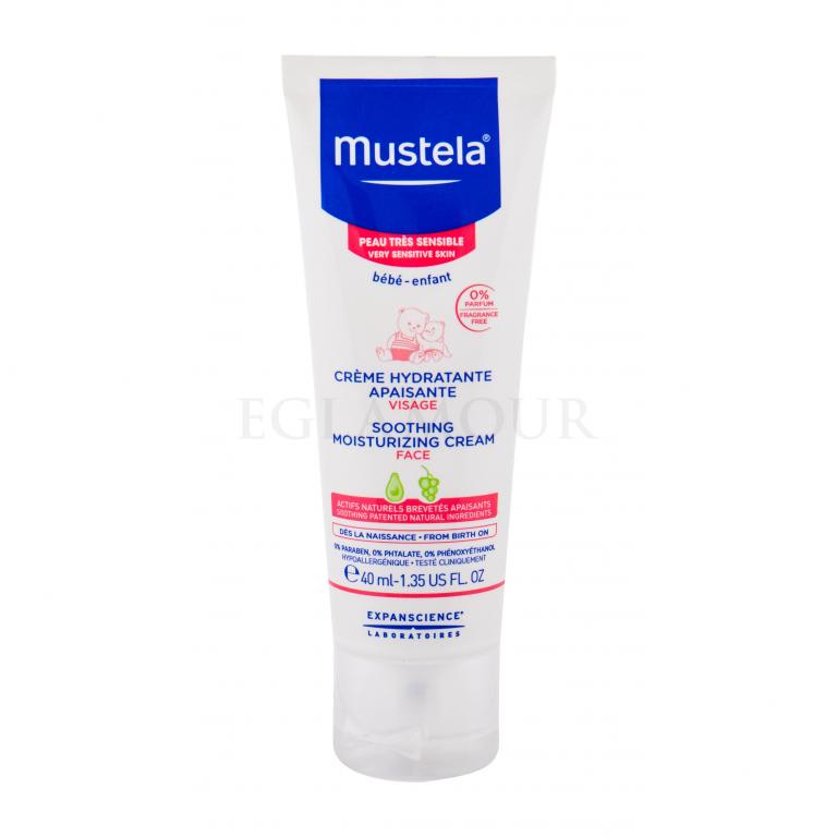 Mustela Bébé Soothing Moisturizing Face Cream Krem do twarzy na dzień dla dzieci 40 ml