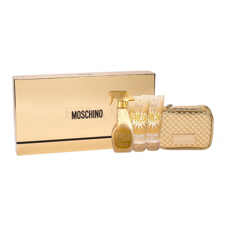Moschino Fresh Couture Gold Zestaw Edp 100 ml + Mleczko do ciała 100 ml + Żel pod prysznic 100 ml + Kosmetyczka