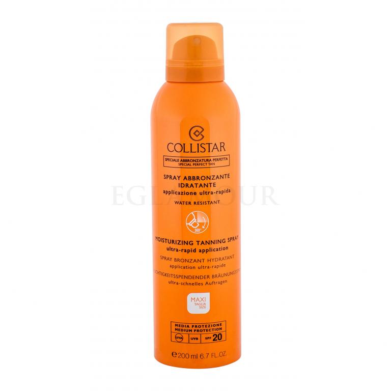 Collistar Special Perfect Tan Moisturizing Tanning Spray SPF20 Preparat do opalania ciała dla kobiet 200 ml