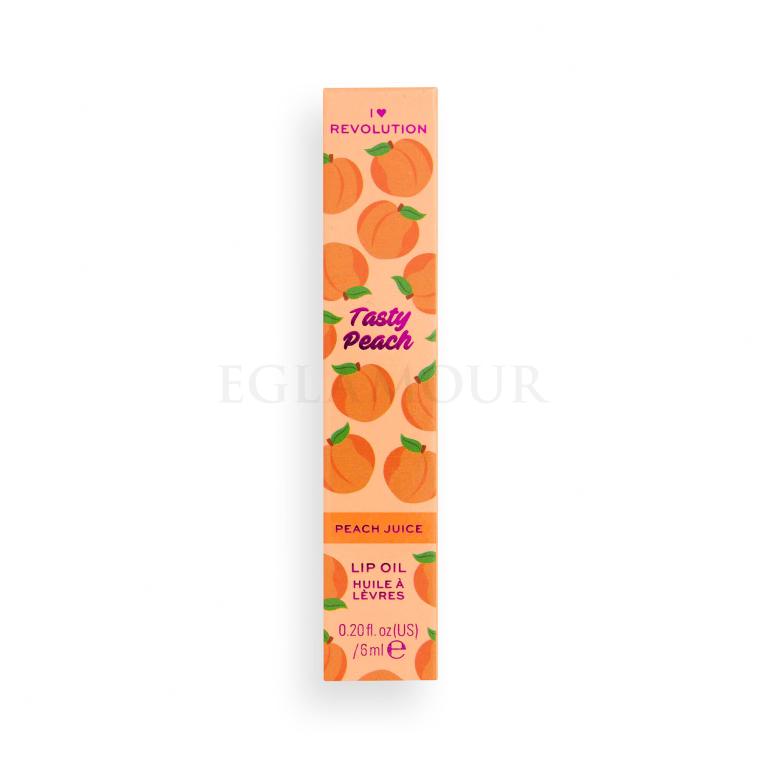 I Heart Revolution Tasty Peach Lip Oil Olejek do ust dla kobiet 6 ml Odcień Peach Juice