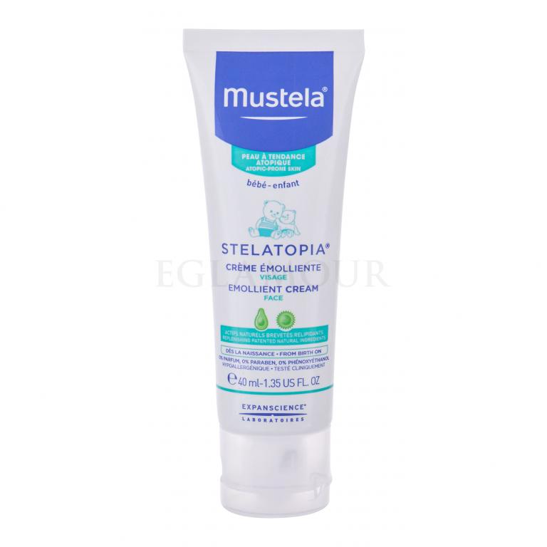 Mustela Bébé Stelatopia Emollient Cream Krem do twarzy na dzień dla dzieci 40 ml
