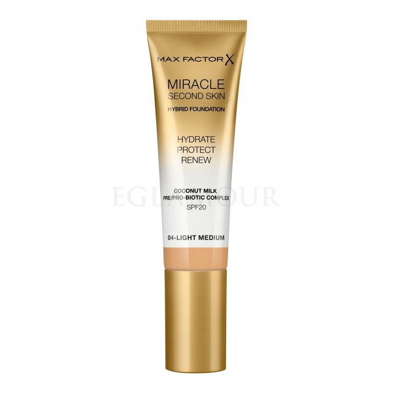 Max Factor Miracle Second Skin SPF20 Podkład dla kobiet 30 ml Odcień 04 Light Medium