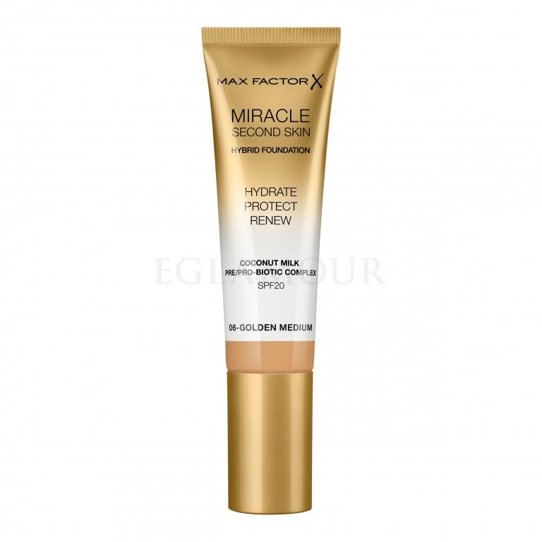 Max Factor Miracle Second Skin SPF20 Podkład dla kobiet 30 ml Odcień 06 Golden Medium