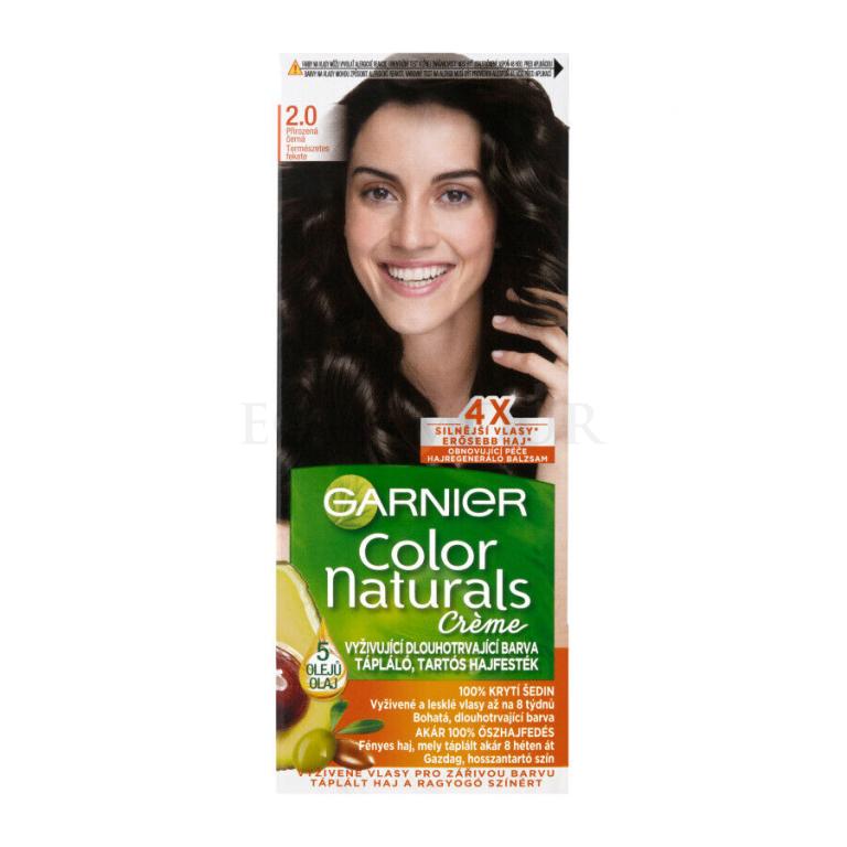Garnier Color Naturals Créme Farba do włosów dla kobiet 40 ml Odcień 2,0 Soft Black