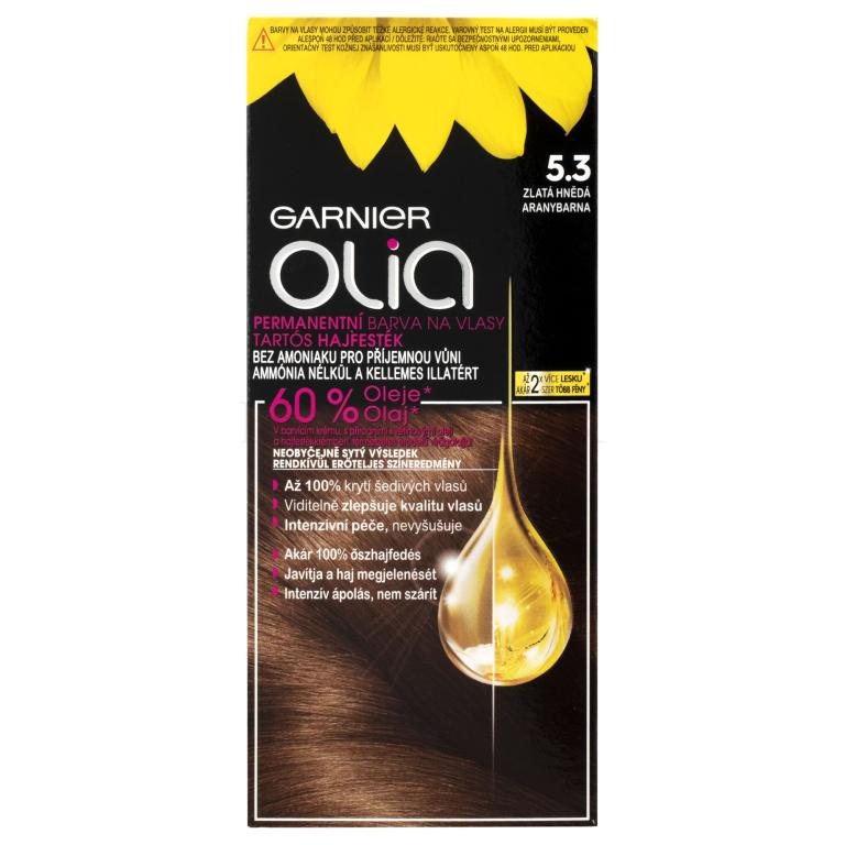 Garnier Olia Permanent Hair Color Farba do włosów dla kobiet 50 g Odcień 5,3 Golden Brown